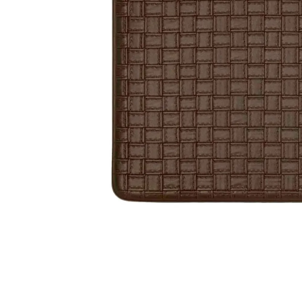 HomeStock Temptations Faux-Leather Anti-Fatigue Mat 18x30 - Espresso - PVC Foam